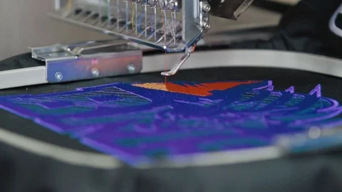 Computerized machine embroidery Industrial Sewing Video stock 73895108