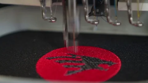Computerized machine embroidery Industrial Sewing Video stock 73897337