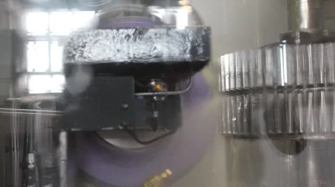 Computerized metal lathe gear and electronic machine works Stock Footage 41262240