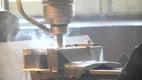 Computerized metal milling Stock Footage 98608887