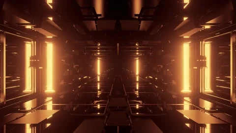 Computerized motion graphic of entering into dark tunnel illuminated with Video stock 130246988