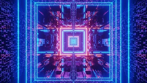 Computerized motion graphic of immersing into three dimensional Video stock 130246852