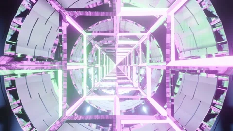 Computerized motion graphics of falling through deep, vivid, colorful and Stock Footage 133064164