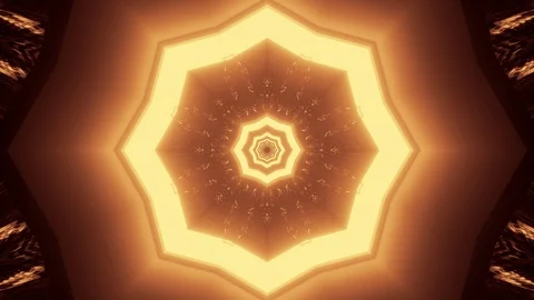 Computerized motion graphics of golden symbols emitting from the center. Video stock 130103563
