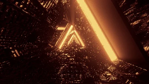 Computerized motion graphics of immersing into golden reflective Video stock 130108045