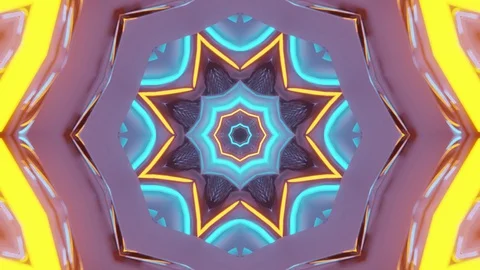 Computerized multicolored kaleidoscope sequence abstract with infinite Video stock 127898525