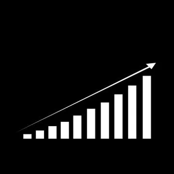 Computerized picture of graphic diagram numbers up increase with arrow line logo Stock Illustration