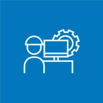 Computerized production line icon Stock Illustration