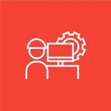 Computerized production line icon イラスト素材
