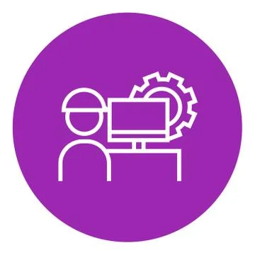 Computerized production line icon イラスト素材