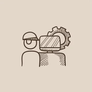 Computerized production sketch icon 库存插图