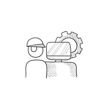 Computerized production sketch icon イラスト素材
