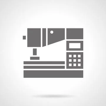 Computerized sewing machine glyph vector icon 库存插图