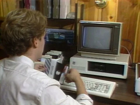 Computers in 1986. Stock Footage 75106715