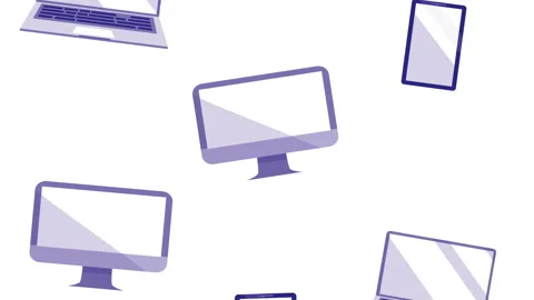 Computers and smartphones pattern animation Stock Footage 158653641