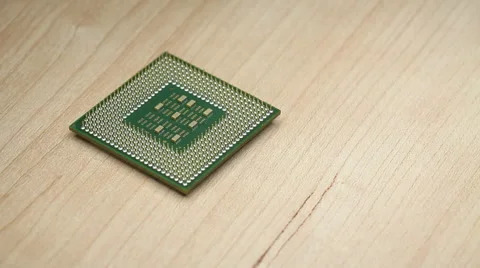 Computer's Central Processor On Rotating Table Stock Footage 59933657