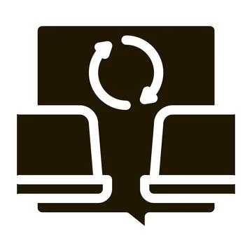 Computers connection icon Vector Glyph Illustration 스톡 일러스트