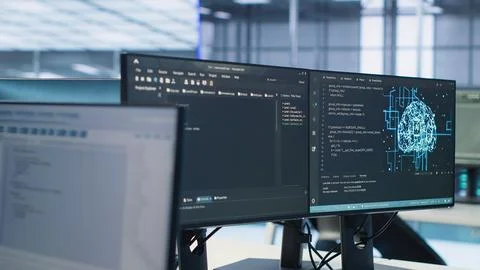 Computers in data center providing computing resources needed for AI Stock Photos