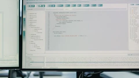 Computers in data center running server rigs diagnostic tests Stock Footage 319247849
