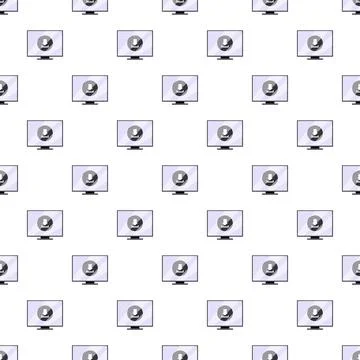 Computers downloading files seamlessly forming digital pattern Stock Illustration