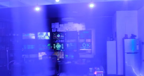 Computers at Hacker's office Stock Footage 260447097