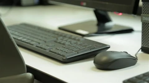 Computers Keyboard Mouse Tracking Shot Stock-Footage 42267250