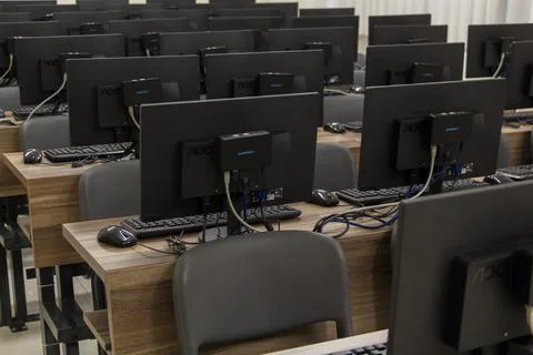 Computers, Monitors, Keyboards, Mice Foto stock