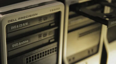 Computers opening and closing cd tray Stock Footage 33502009