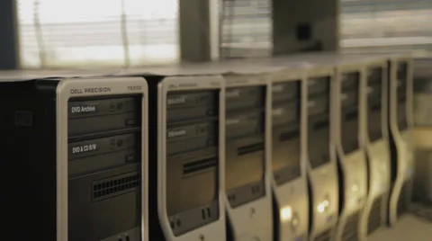 Computers opening cds Stock Footage 33502056