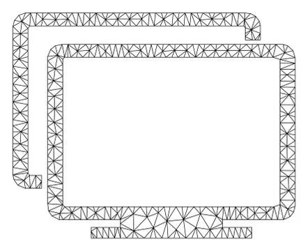 Computers Polygonal Frame Vector Mesh Illustration Stock Illustration