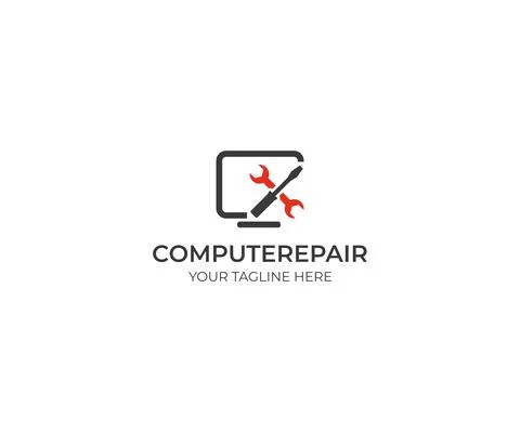 Computers Repair Logo Design Illustrazione stock