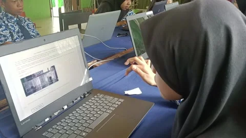 Computers for students Video stock 209894238