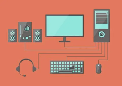 Computerset Stock Illustration