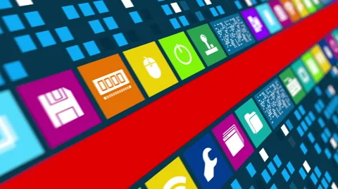 Computers,software and hardware concept animation with copy space.Seamless loop. Stock Footage 50062832