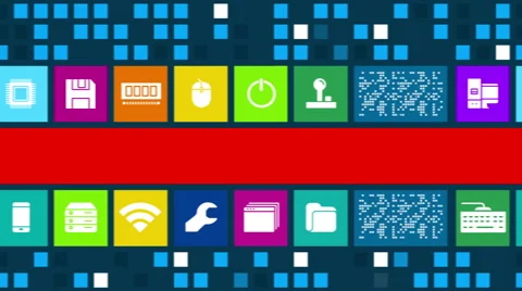 Computers,software and hardware concept animation with copy space.Seamless loop. Stock Footage 50086595