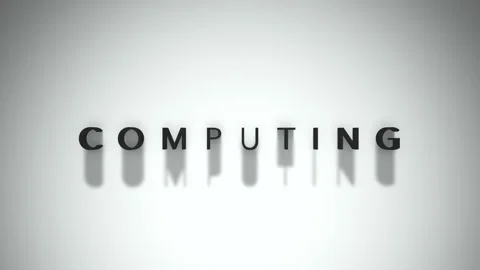 Computing 3D title animation matte black text on a white background Stock Footage 300716237