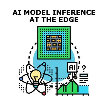 Computing ai model inference at the edge concept Stock Illustration