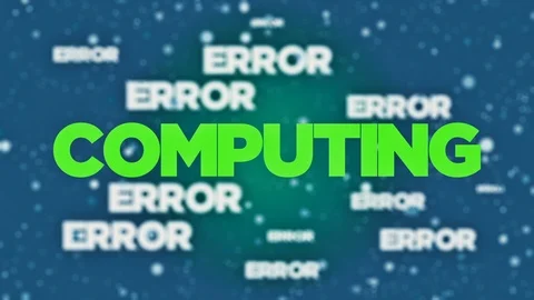 Computing and Error Signs - Screen computing something one gets computed Stock Footage 117704122