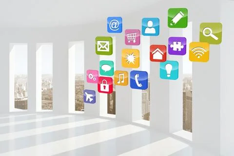 Computing application icons Illustrazione stock