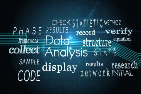 Computing buzzwords on black background Stock-Illustration