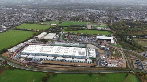 Computing center, new build, infrastrucutre for AI and cloud services at Video stock 320894280