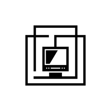 Computing center sign Stock Illustration