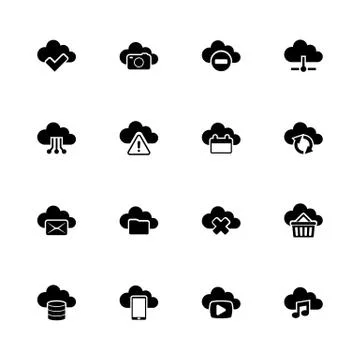 Computing Cloud - Flat Vector Icons Stock Illustration