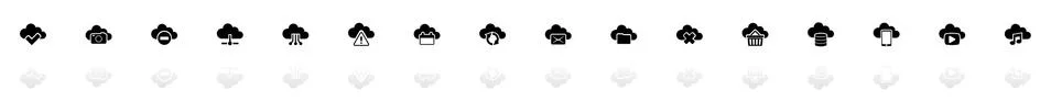Computing Cloud - Flat Vector Icons Illustrazione stock