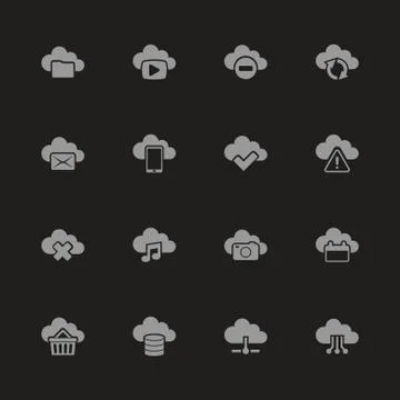 Computing Cloud - Flat Vector Icons Stock Illustration
