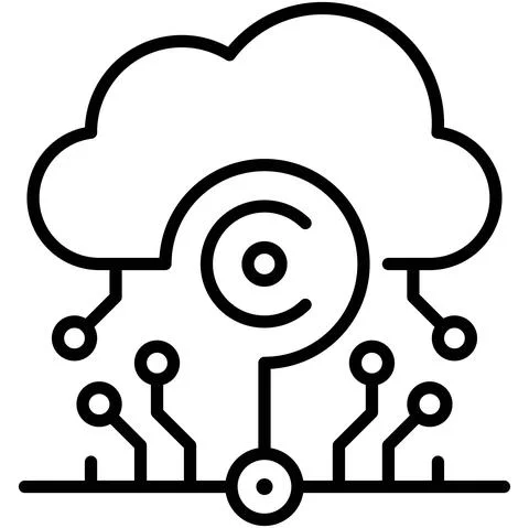 Computing cloud icon, Blockchain related vector illustration Stock Illustration