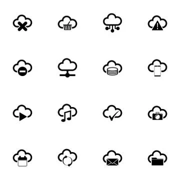 Computing Cloud icon - Expand to any size - Change to any colour. Perfect Fla Stock Illustration