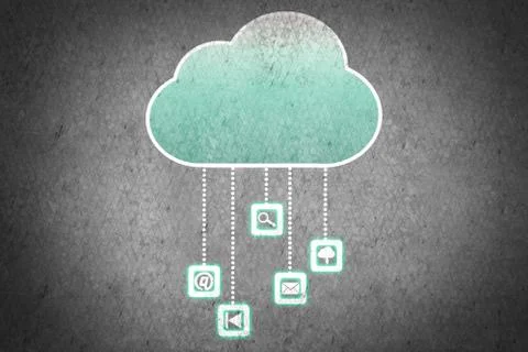 Computing cloud 库存插图