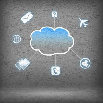 Computing cloud Stock Illustration