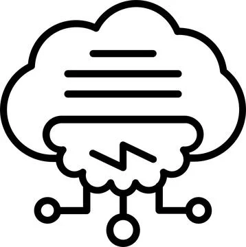 Computing Cloud Line Icon Design Stock Illustration